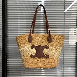 Celine straw shoulder bag